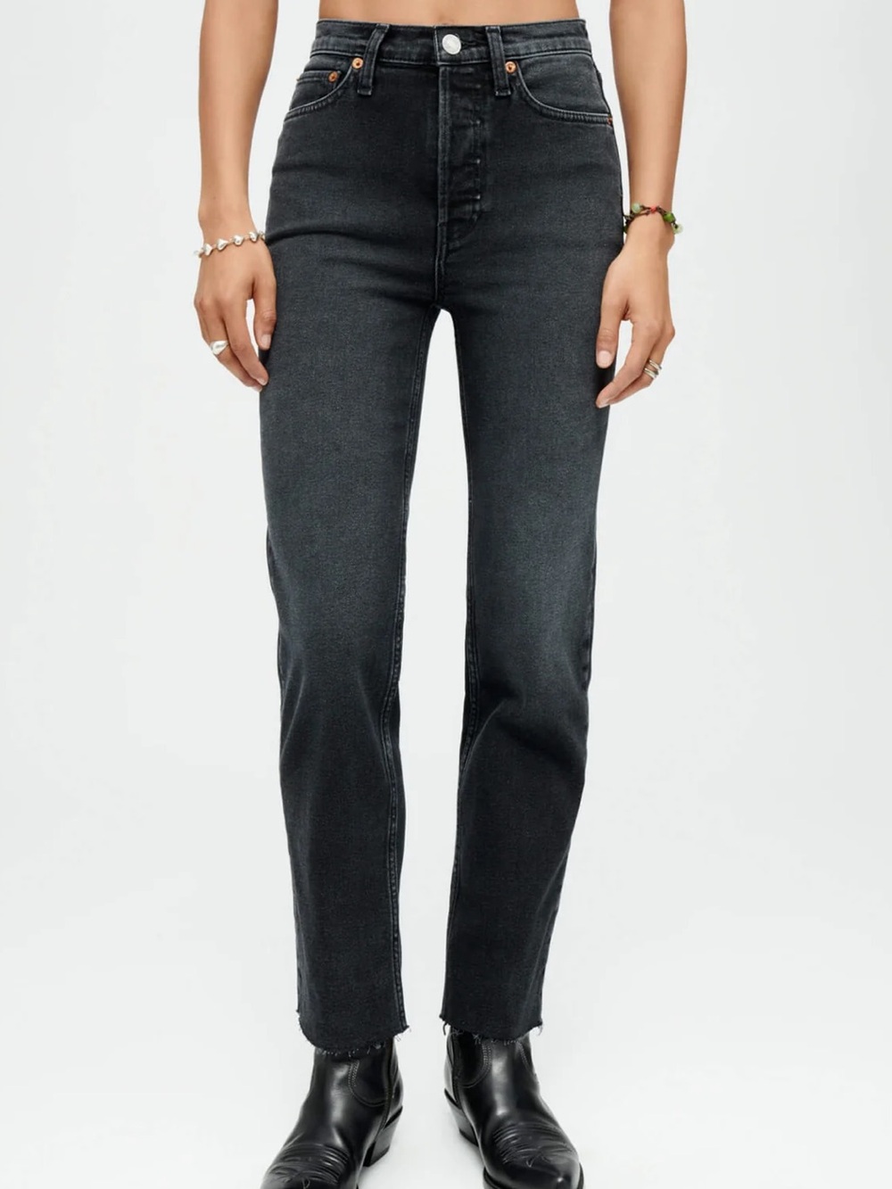 RE/DONE High Rise Stove Pipe Jeans